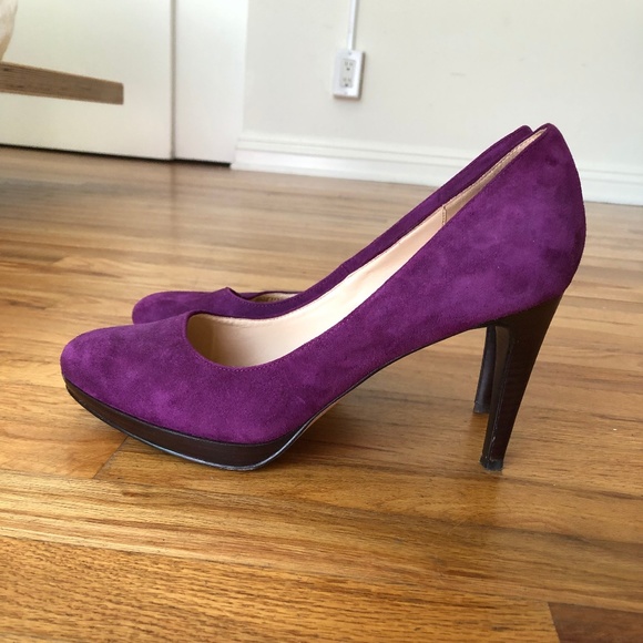 Cole Haan Purple Suede 3 inch pumps - Picture 1 of 3